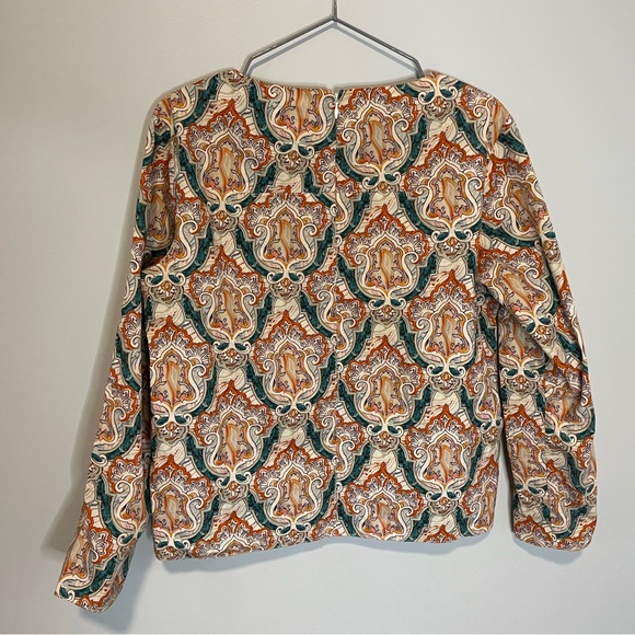 Carven Cropped Patterned Long Sleeve Top Shirt Maximalist Women’s - Picture 7 of 8